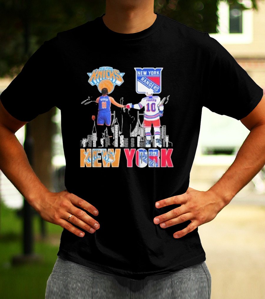 New York Knicks Rangers Artemi Panarin Jalen Brunson City Legends Signatures T-Shirt