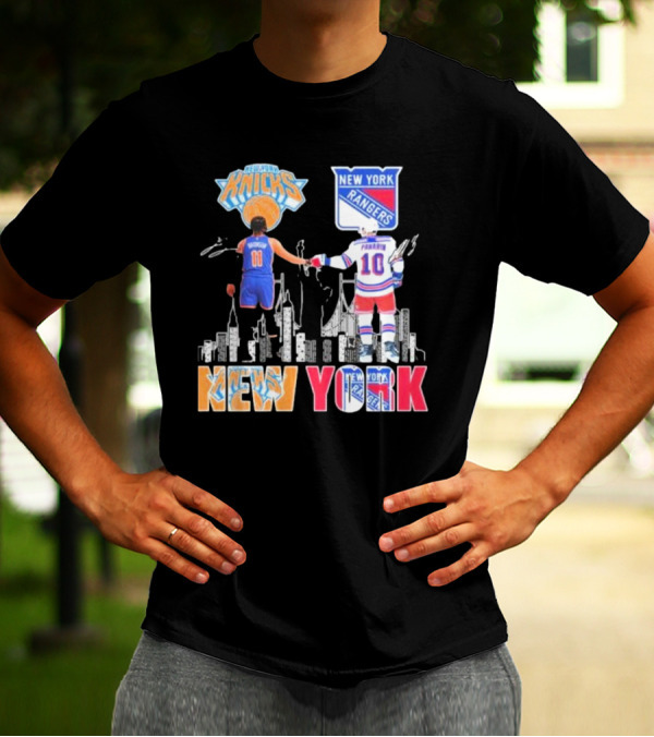 New York Knicks Rangers Artemi Panarin Jalen Brunson City Legends Signatures T-Shirt