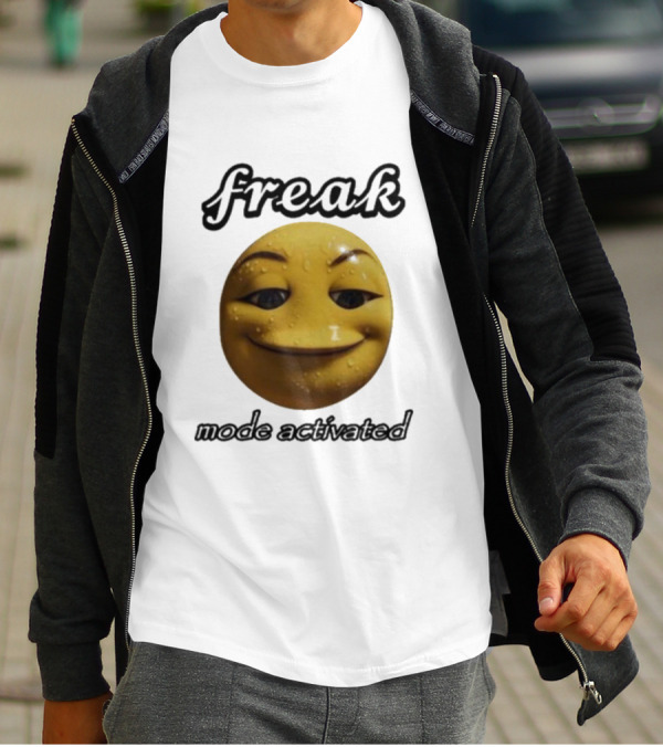 Freak Mode Activated Smirking Face Emoji Dark Humor T-Shirt