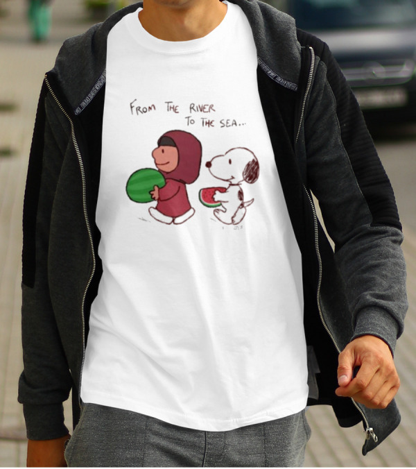 From The River To The Sea Peanuts Watermelon Walk T-Shirt