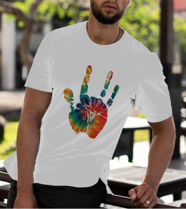 Happy Pride Month Tie-Dye Handprint T-Shirt