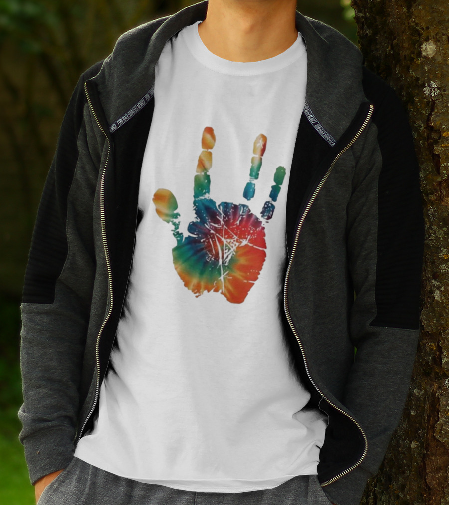 Happy Pride Month Tie-Dye Handprint T-Shirt