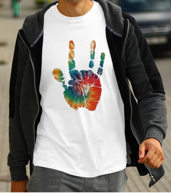 Happy Pride Month Tie-Dye Handprint T-Shirt