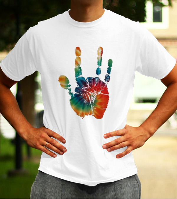 Happy Pride Month Tie-Dye Handprint T-Shirt