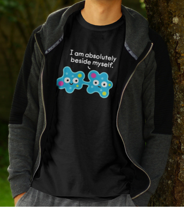I Am Absolutely Beside Myself Cute Amusing Two Cells Bow Tie T-Shirt