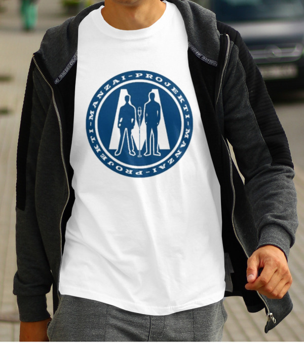 Manzai Projekti Circle Logo With Silhouetted Figures T-Shirt