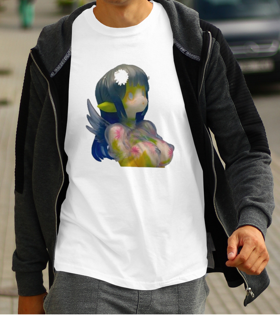 Kikillopieces Makino Fantasy Figurine With Elf Ears And Floral T-Shirt