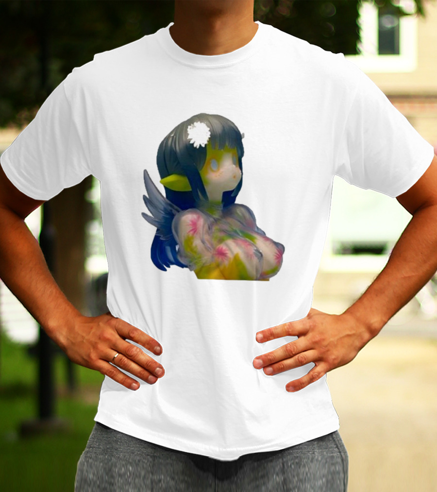 Kikillopieces Makino Fantasy Figurine With Elf Ears And Floral T-Shirt