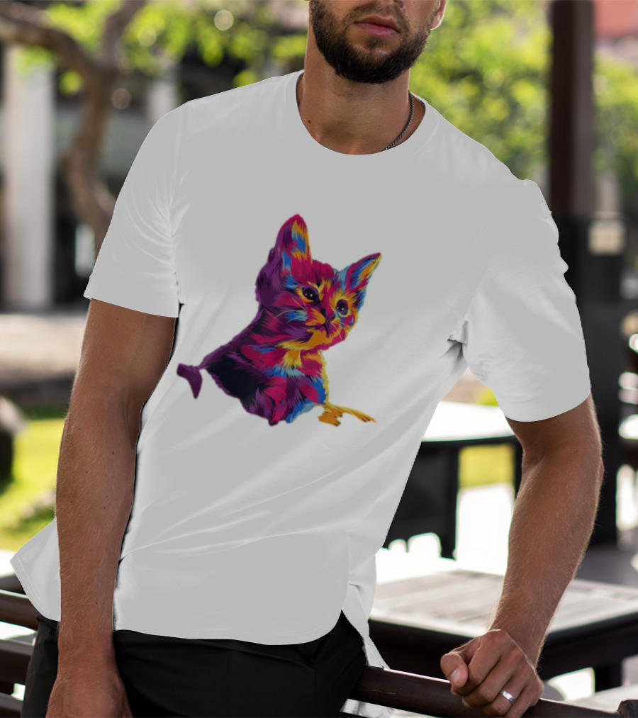 Kitten Colorful Art For Cat Lovers T-Shirt