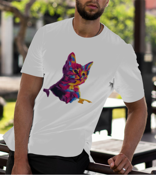 Kitten Colorful Art For Cat Lovers T-Shirt