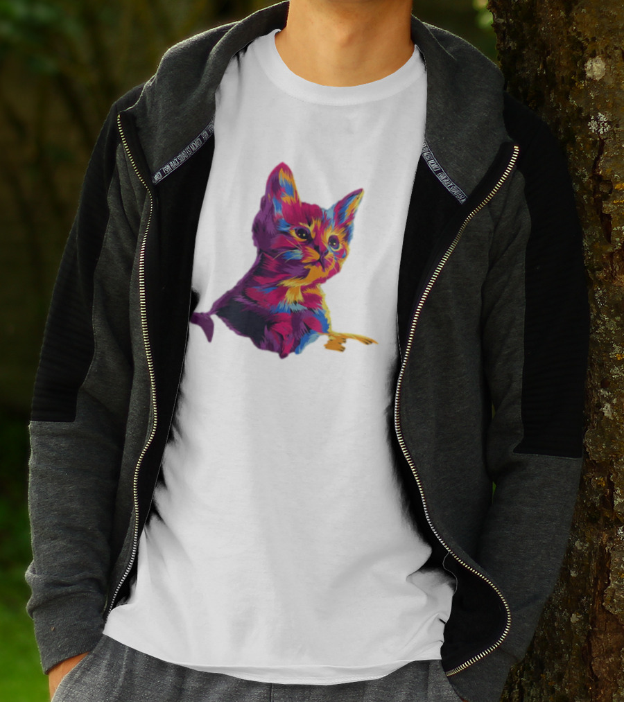 Kitten Colorful Art For Cat Lovers T-Shirt