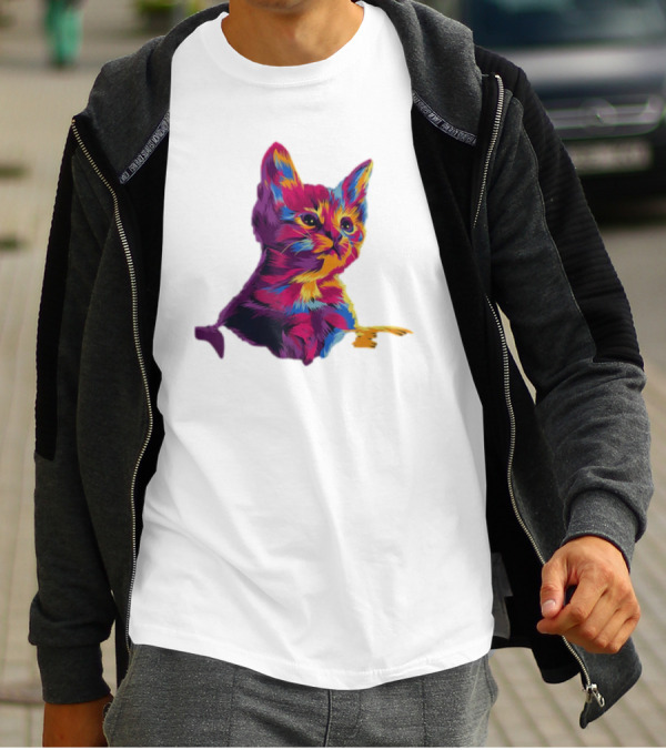 Kitten Colorful Art For Cat Lovers T-Shirt