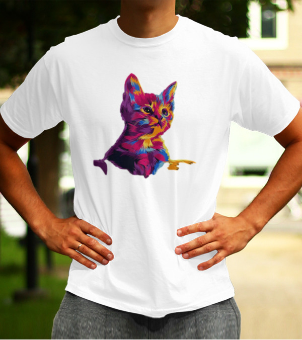 Kitten Colorful Art For Cat Lovers T-Shirt