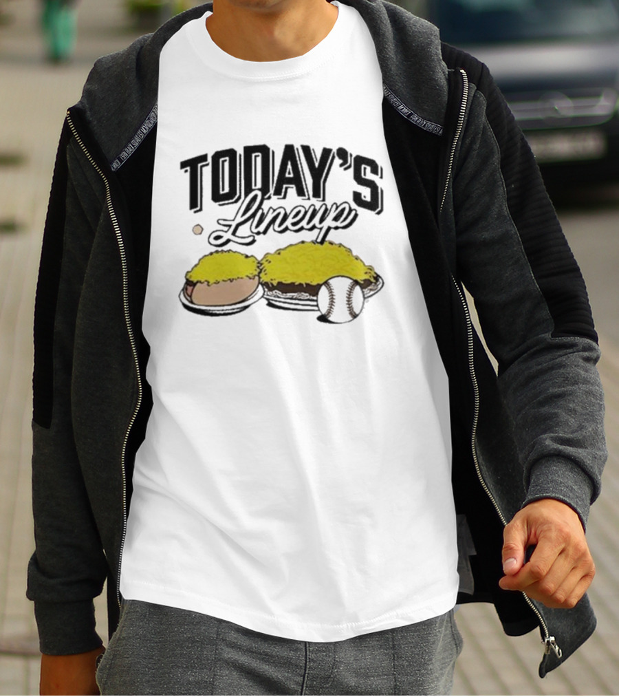 Today's Lineup Baked Potato Mac And Cheese Baseball T-Shirt