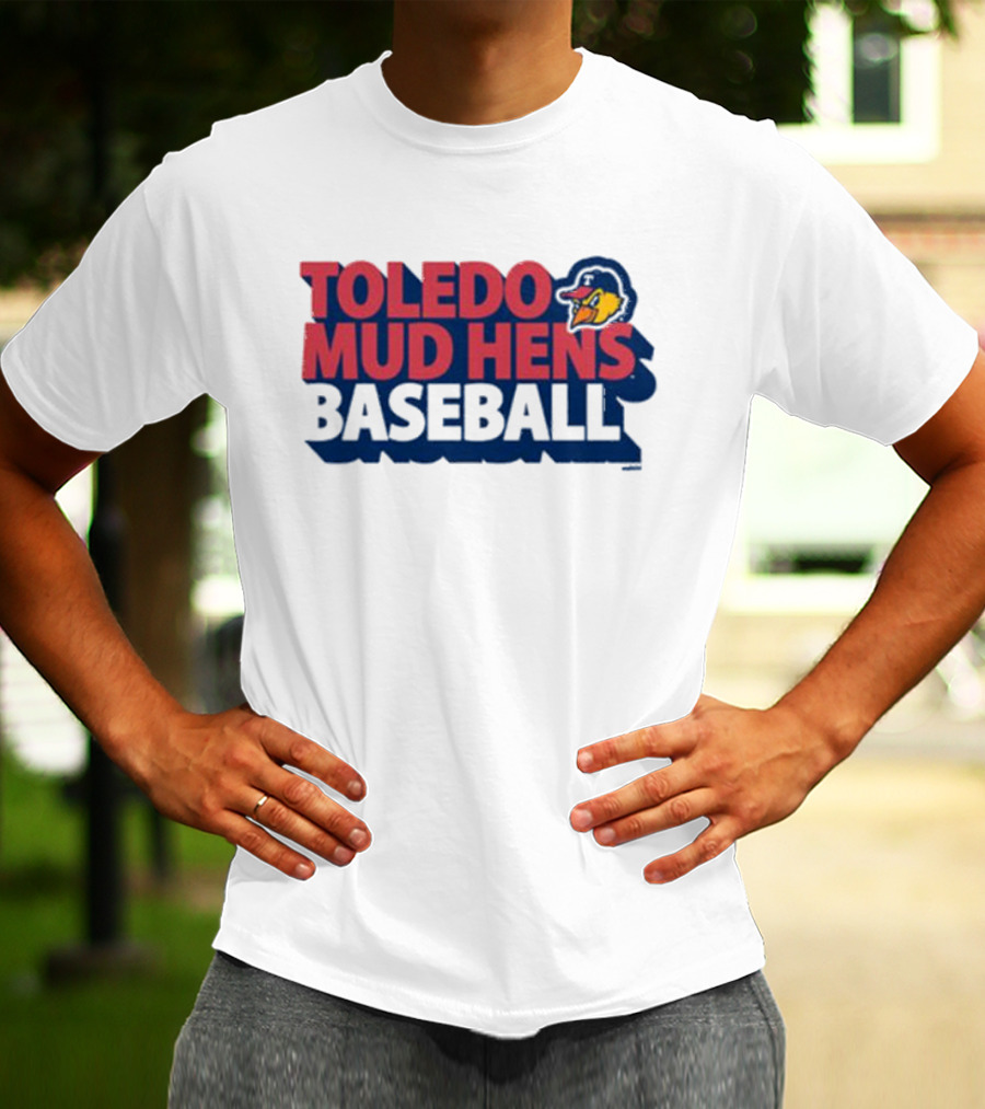Toledo Mud Hens Baseball Logo With Iconic Classic Blue Hat And Yellow Cartoon Chicken T-Shirt