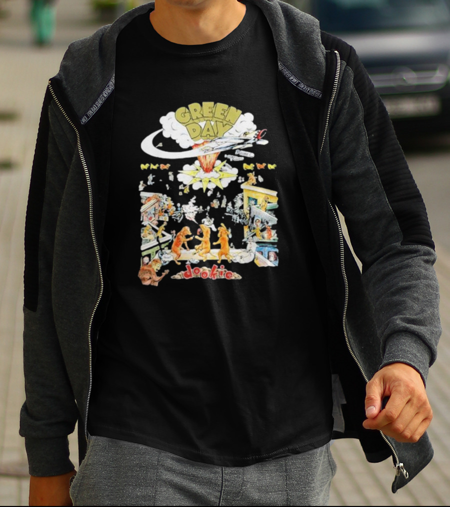 Green Day Dookie Cartoon Explosion Scene T-Shirt