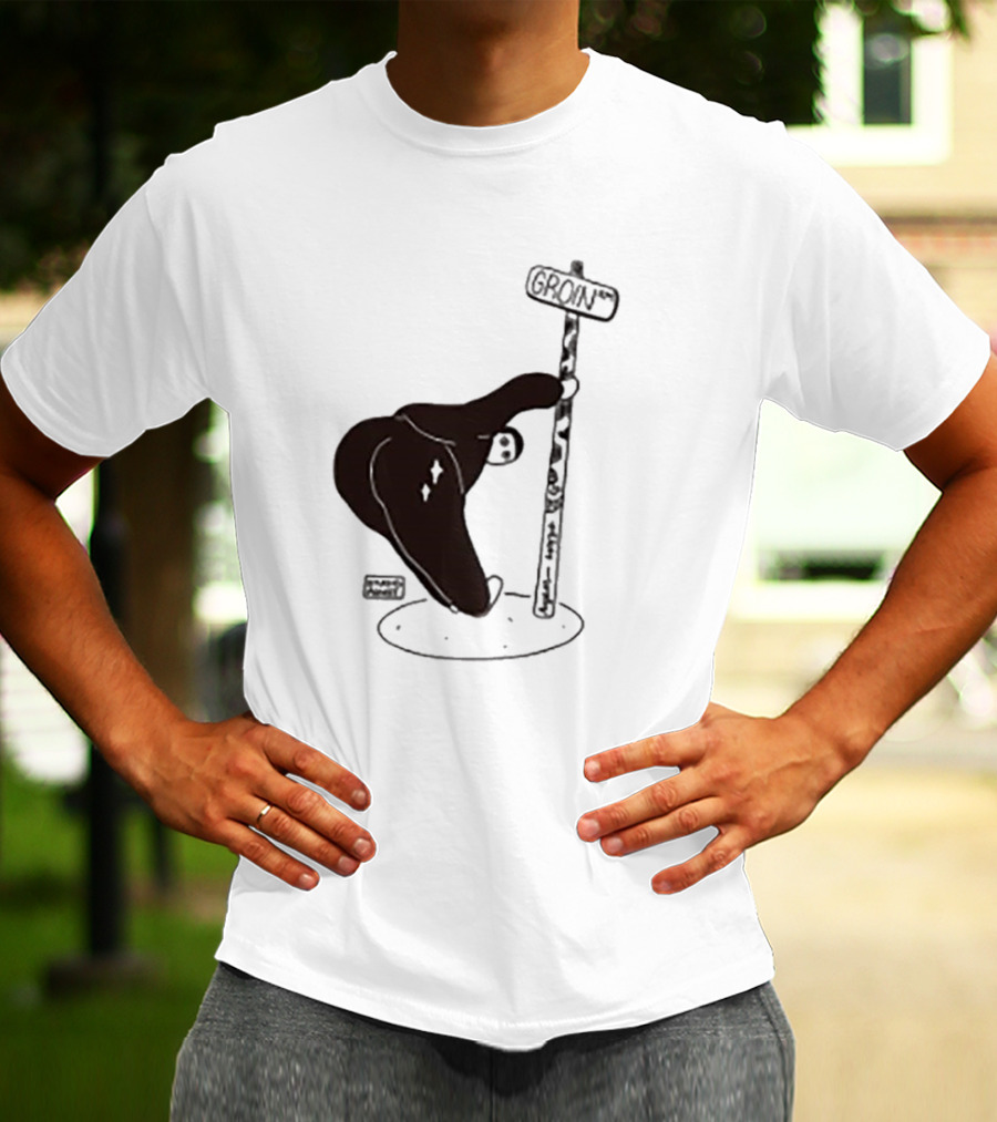 Groin Street Sign With Bandaged Steak Character By Rpwp T-Shirt