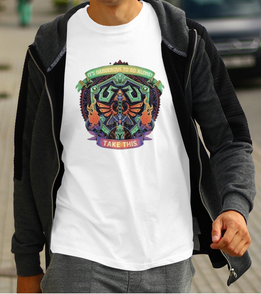 It’s Dangerous To Go Alone Take This Hylian Symbol And Master Sword T-Shirt