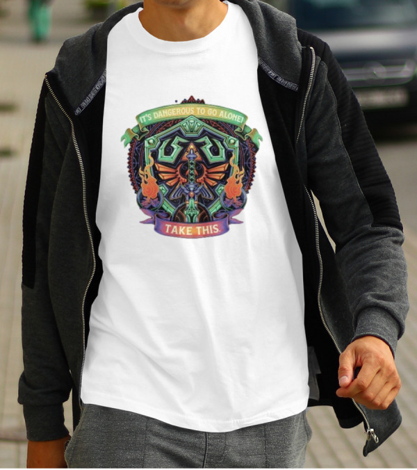 It’s Dangerous To Go Alone Take This Hylian Symbol And Master Sword T-Shirt