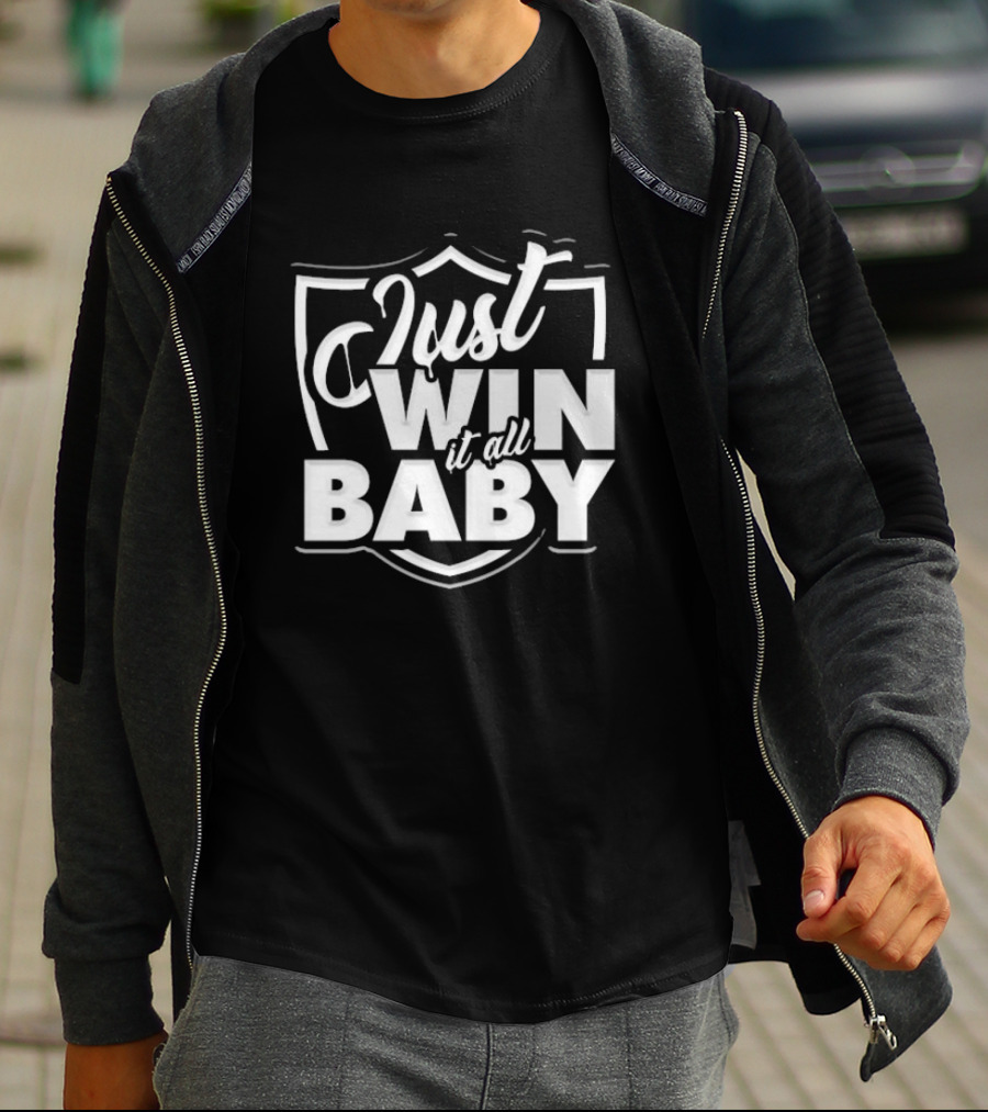 Just Win It All Baby Las Vegas Raiders Shield Emblem T-Shirt
