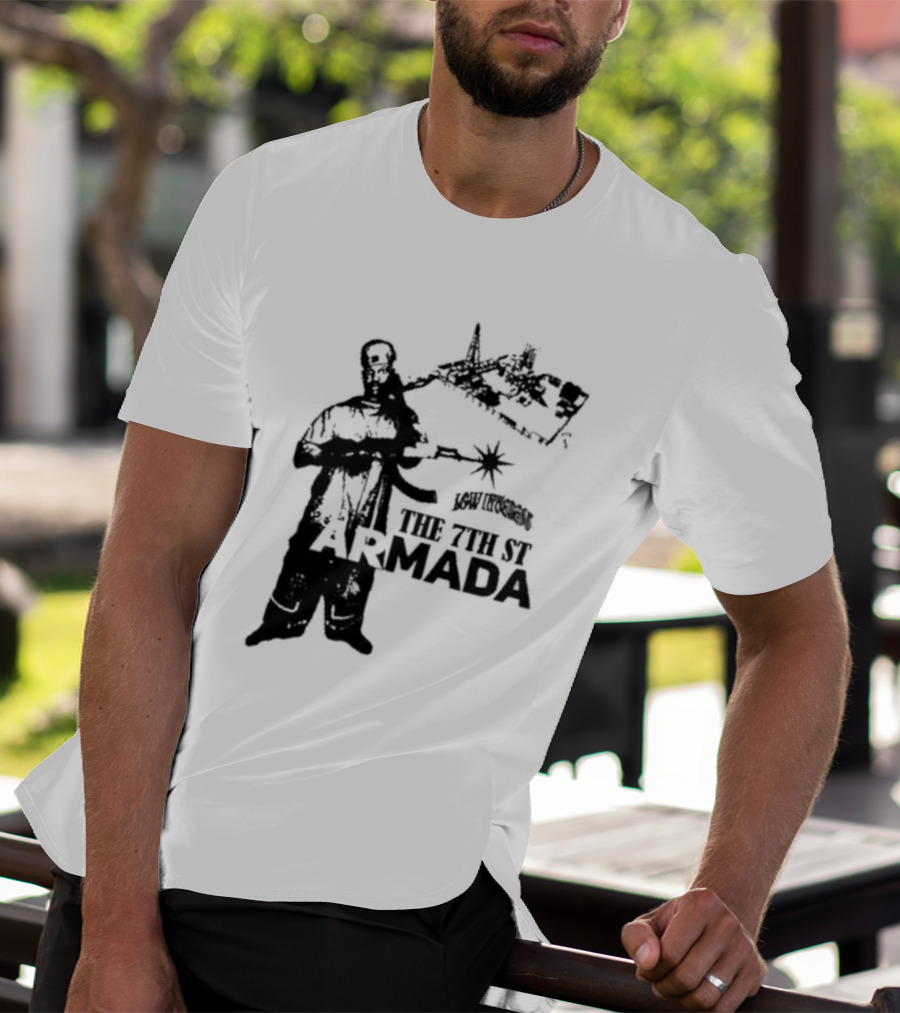 Low Interest The 7th St Armada Revolutionary Symbol With Armed Figure T-Shirt
