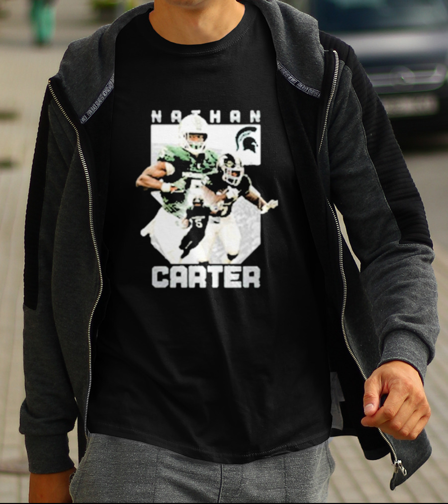 Michigan State Football Nathan Carter Player Collage T-Shirt
