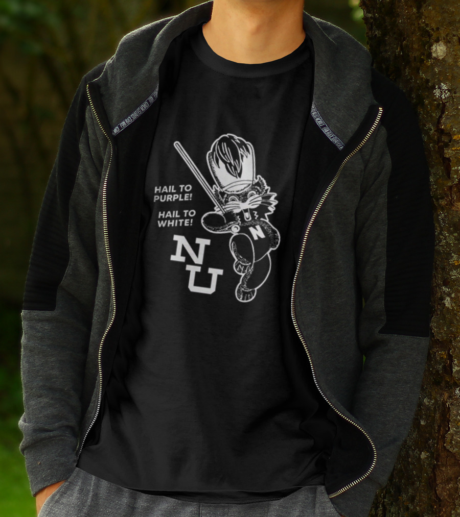 NU Sports Northwestern Wildcats Band Hail To Purple And White T-Shirt