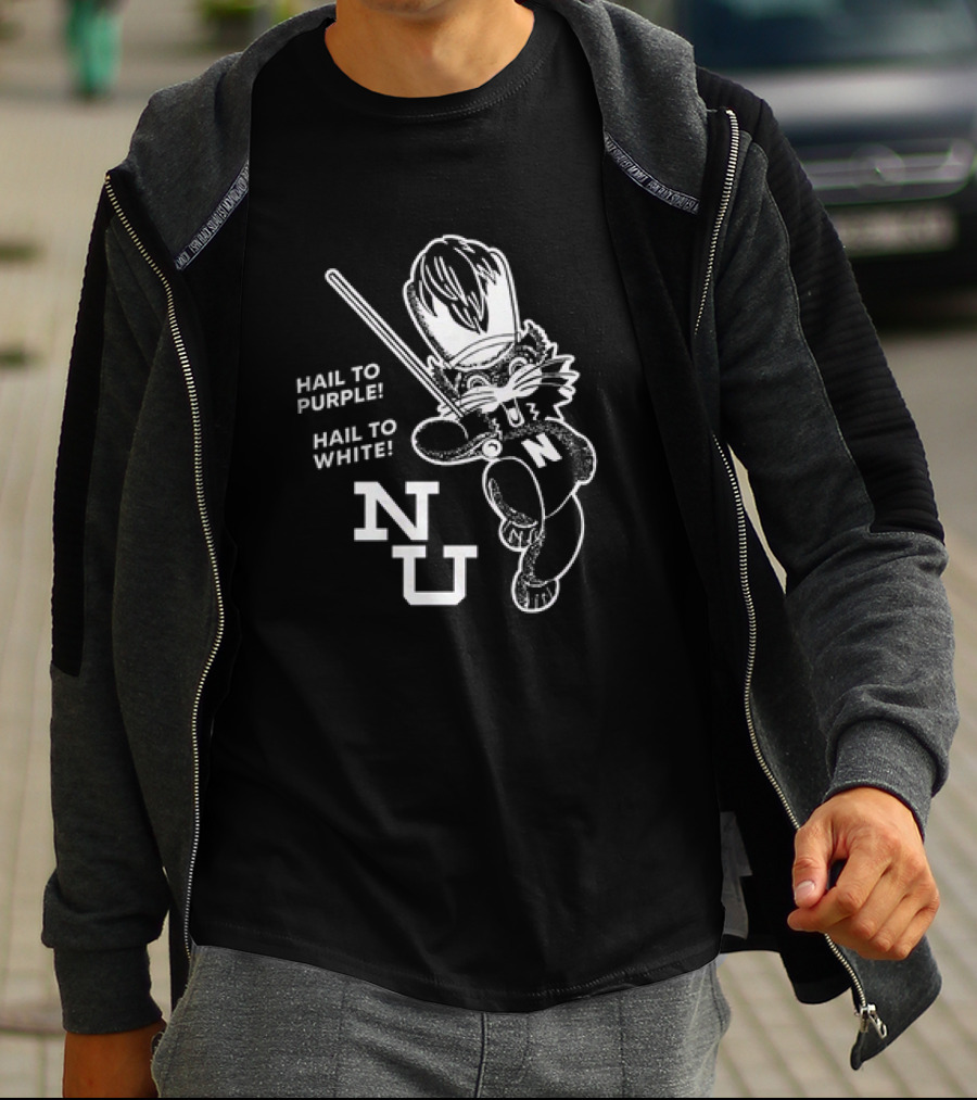 NU Sports Northwestern Wildcats Band Hail To Purple And White T-Shirt