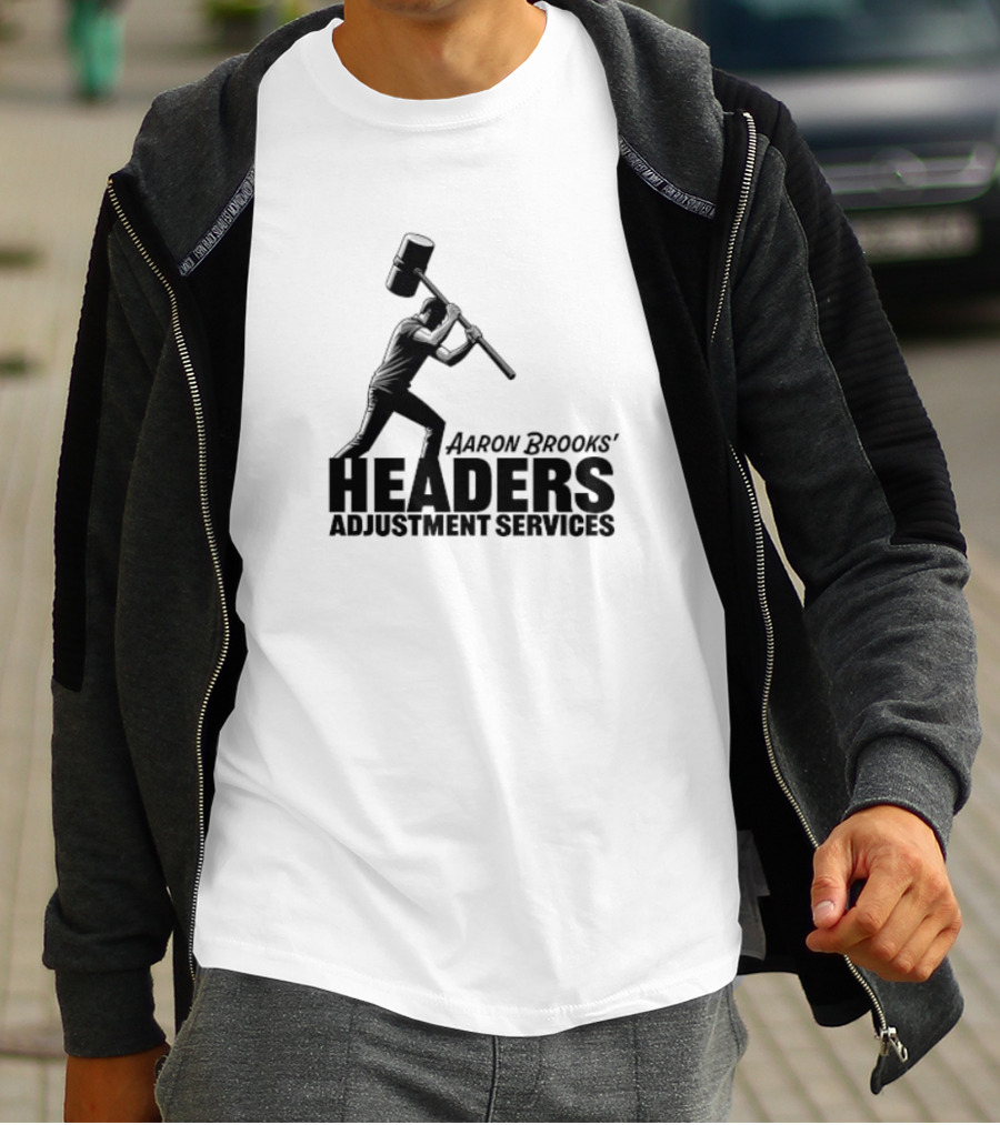 Aaron Brooks’ Headers Adjustment Services Hammer Iconic Sledgehammer Worker T-Shirt