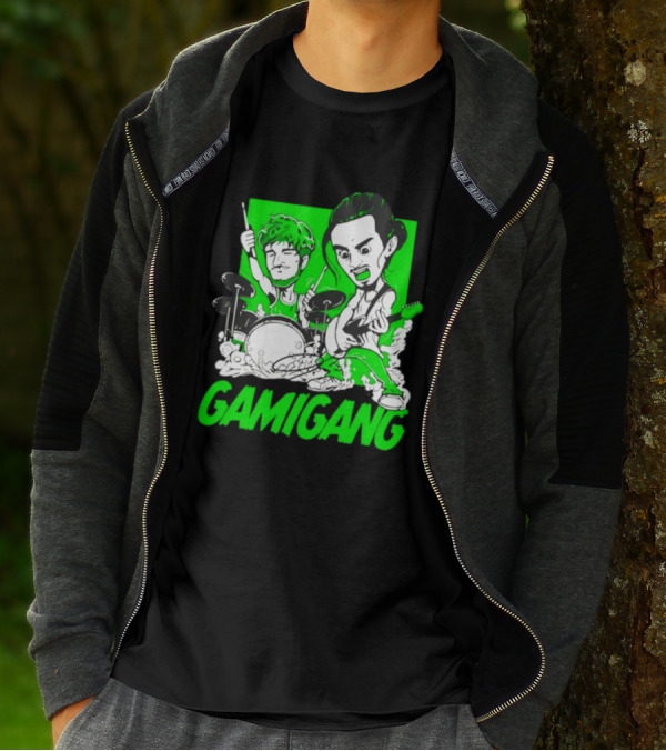 Gami Gang Origami Angel Anime Drummer Guitarist Duo T-Shirt