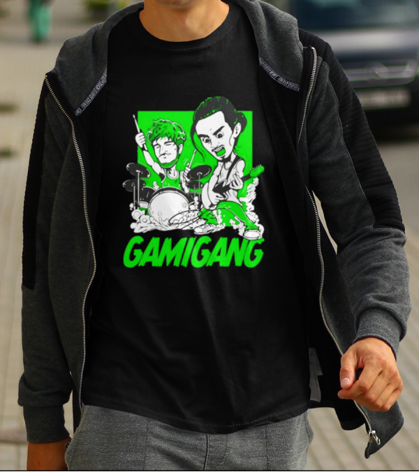 Gami Gang Origami Angel Anime Drummer Guitarist Duo T-Shirt