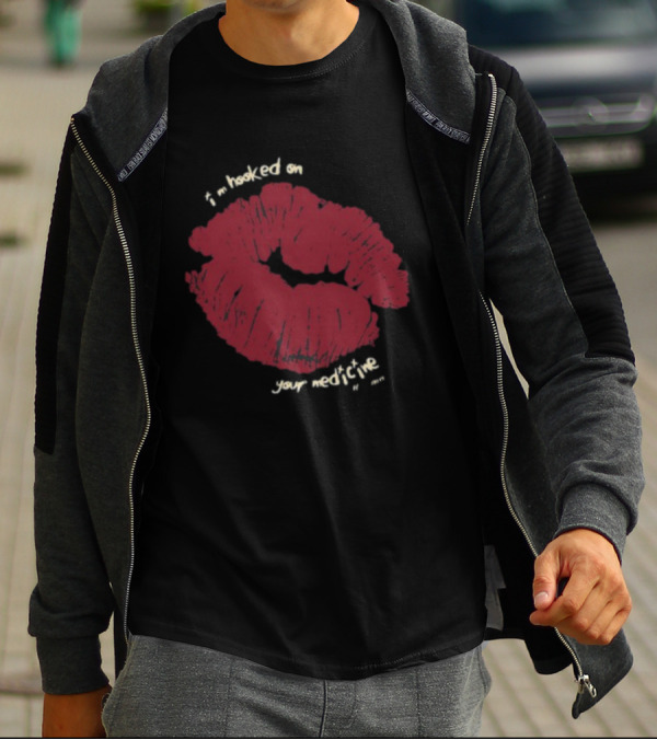Hooked On Your Medicine Kiss Lips T-Shirt