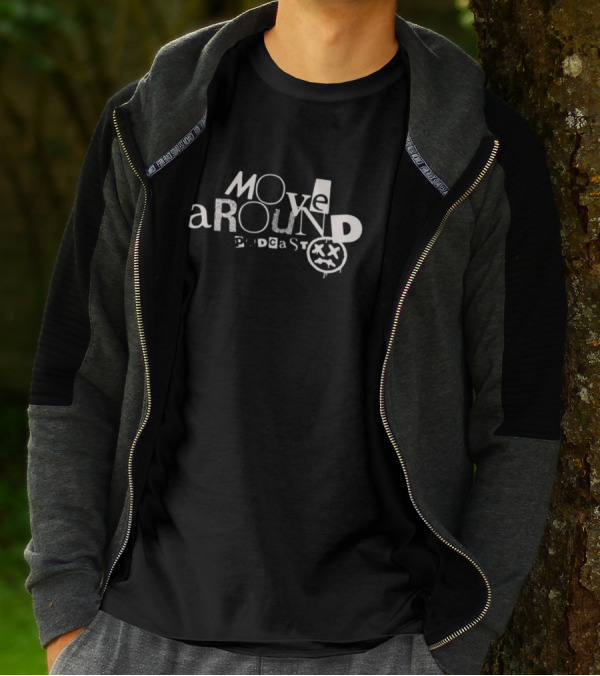Move Around Podcast Grunge Style Face T-Shirt