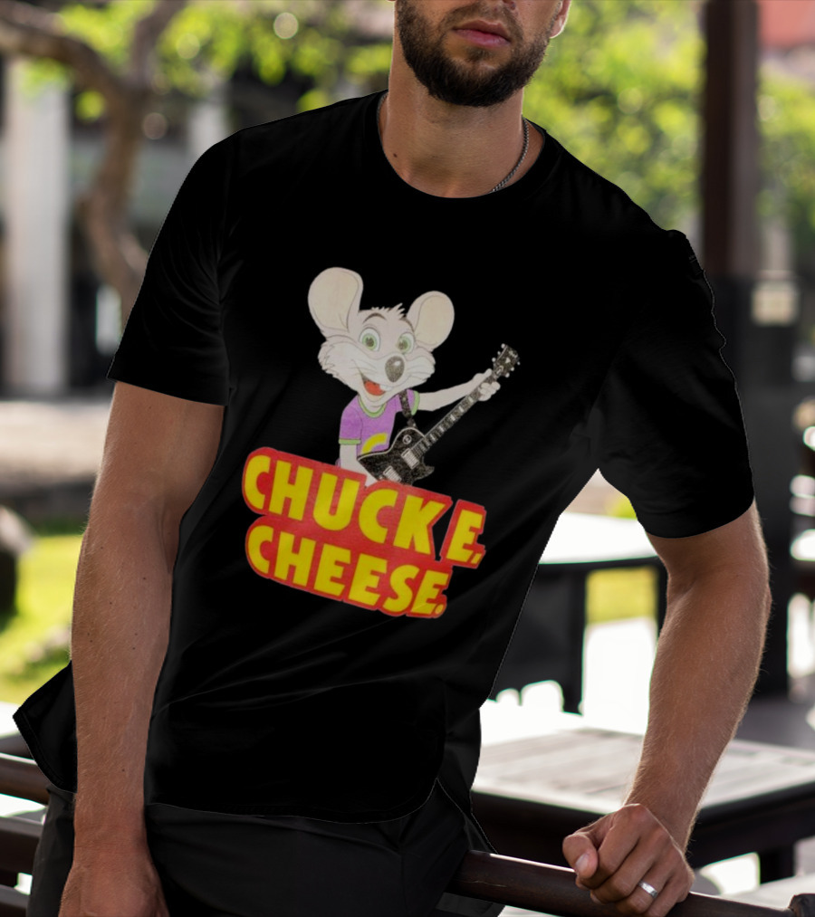 Chuck E Cheese Logo Rat With Guitar T-Shirt