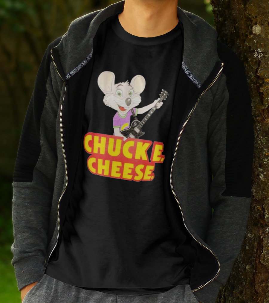 Chuck E Cheese Logo Rat With Guitar T-Shirt