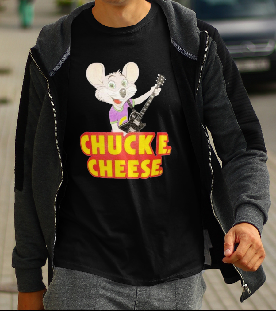 Chuck E Cheese Logo Rat With Guitar T-Shirt