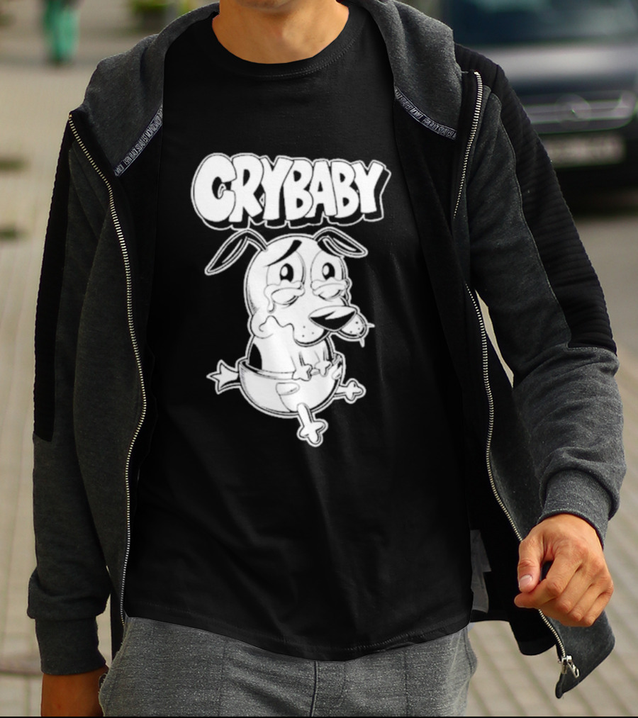 CRYBABY Olafh Ace Tearful Cartoon Dog T-Shirt