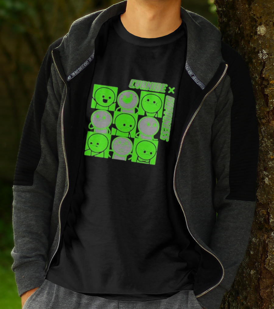 Cyanide X Happiness Neon Green Faces T-Shirt