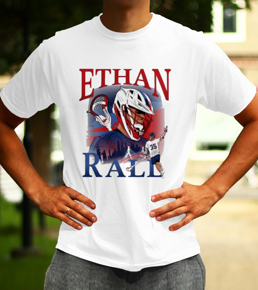 Ethan Rall Lacrosse Helmet Player Illustration 35 T-Shirt