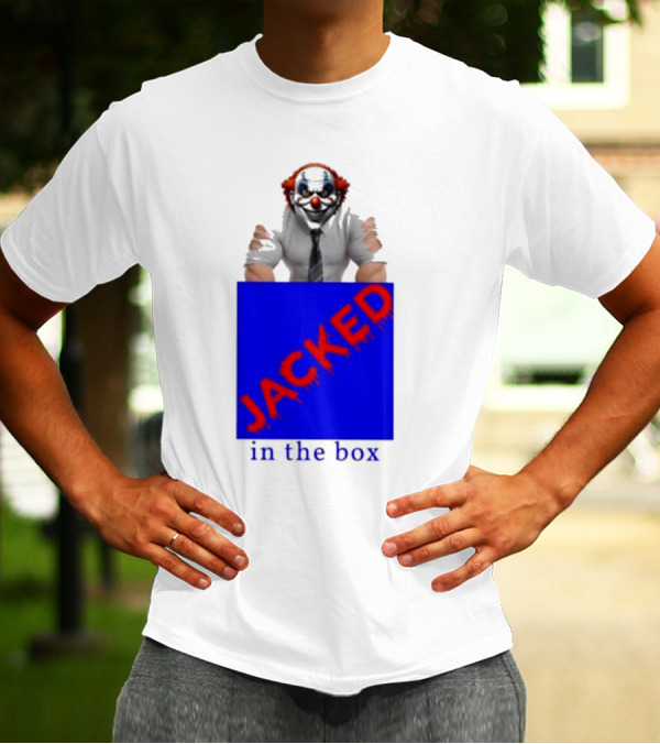 JACKED In The Box Clown Concept With Red-Blue Contrast T-Shirt