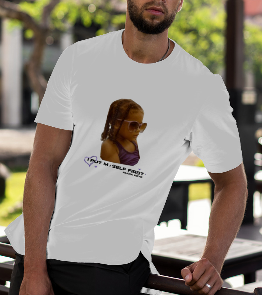 Keys Affirmations I Put Myself First Heart Sunglasses T-Shirt