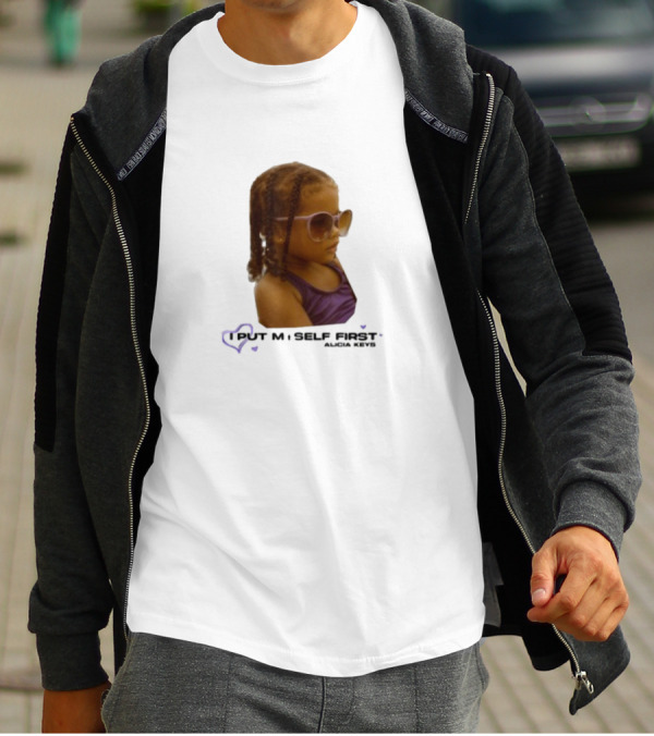 Keys Affirmations I Put Myself First Heart Sunglasses T-Shirt
