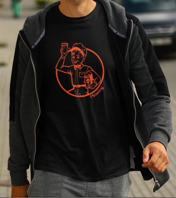 Astromilk Man Holding Alien Milk With Pleasing Smile T-Shirt
