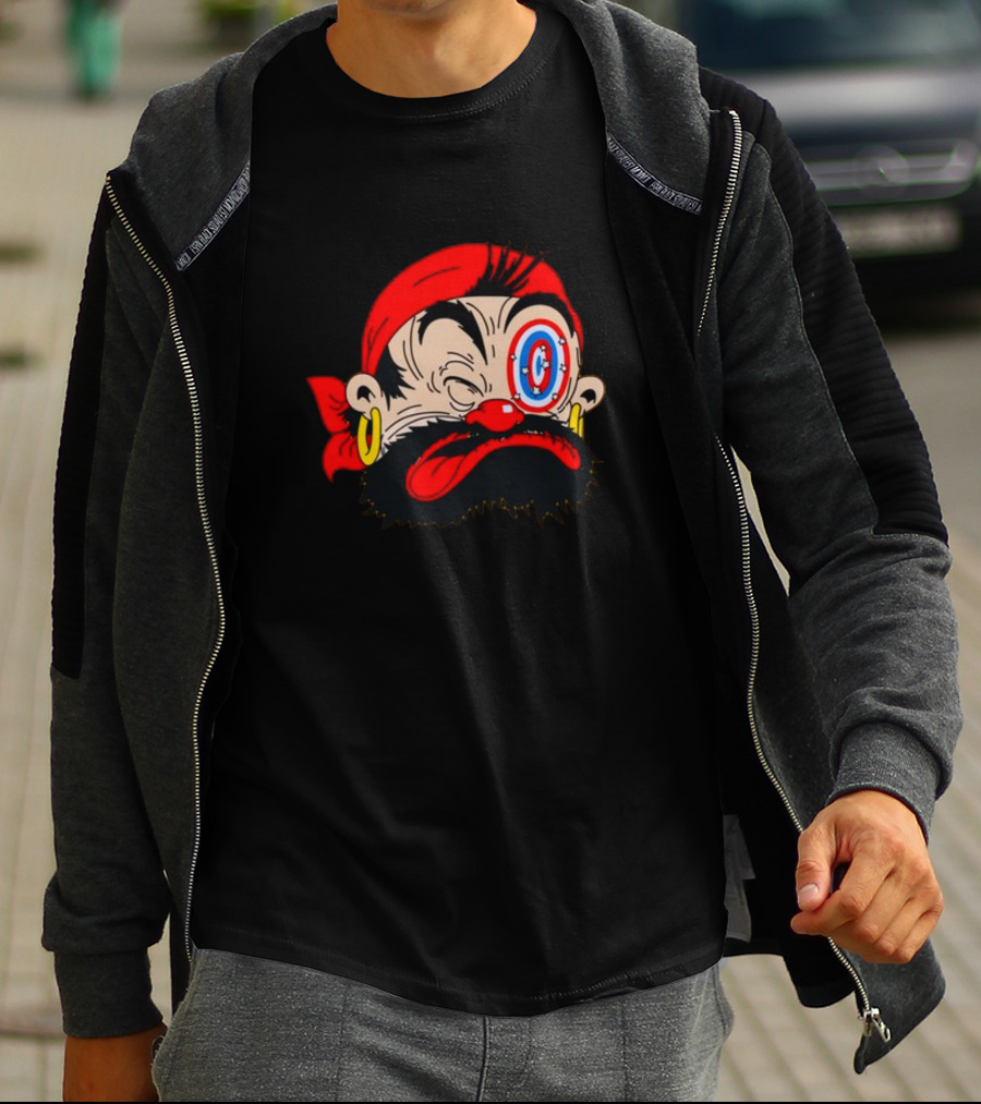 Bluto Sindbad Knockout Cartoon Pirate Target Eye T-Shirt