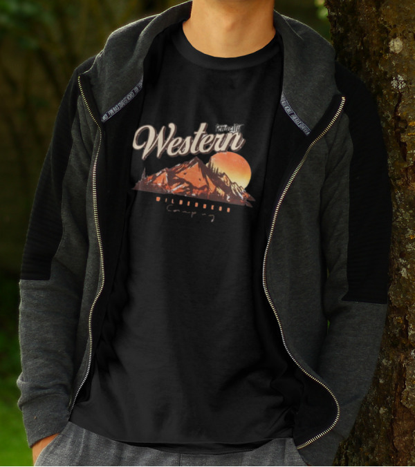 Western Wilderness Camping Sunset Mountain Scene T-Shirt