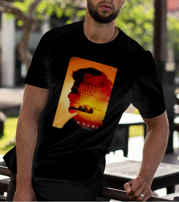 Grand Release Today Kalki Silhouette And Racing Car T-Shirt