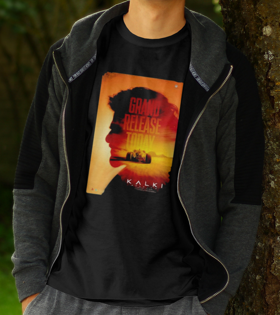 Grand Release Today Kalki Silhouette And Racing Car T-Shirt