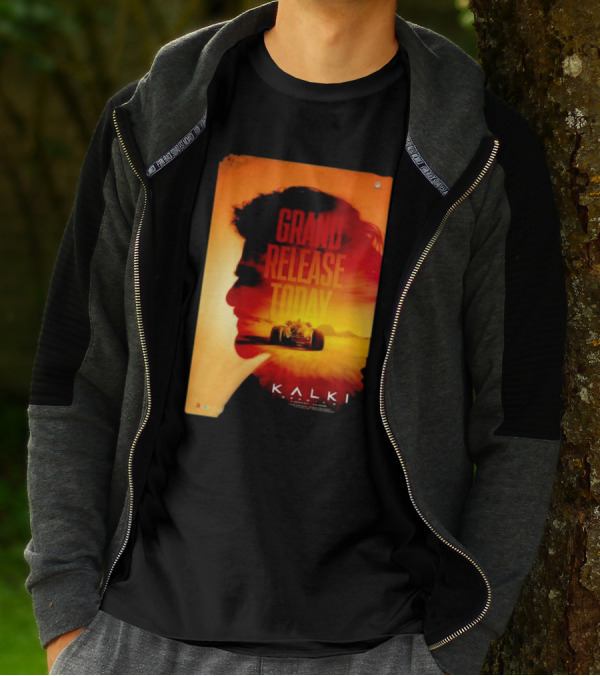 Grand Release Today Kalki Silhouette And Racing Car T-Shirt