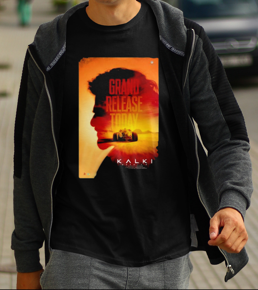Grand Release Today Kalki Silhouette And Racing Car T-Shirt