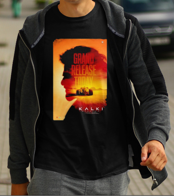 Grand Release Today Kalki Silhouette And Racing Car T-Shirt
